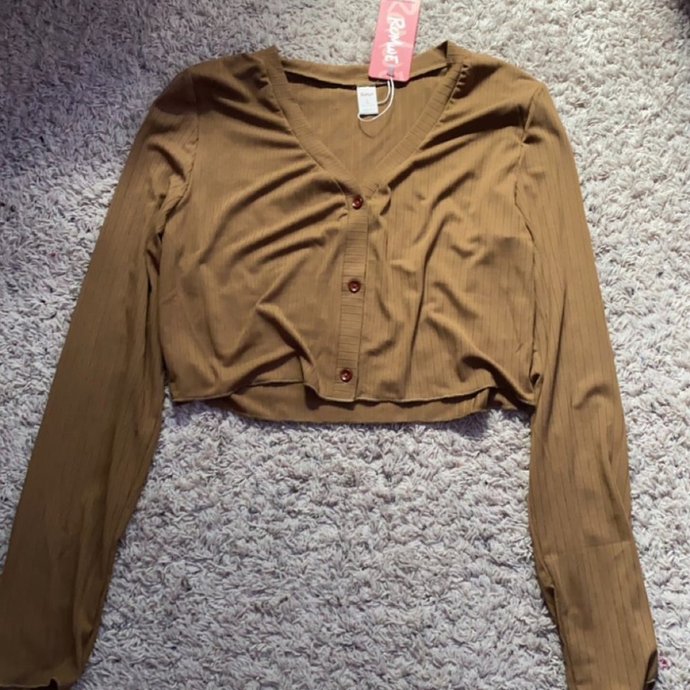 ROMWE Women's Cropped Long Sleeve